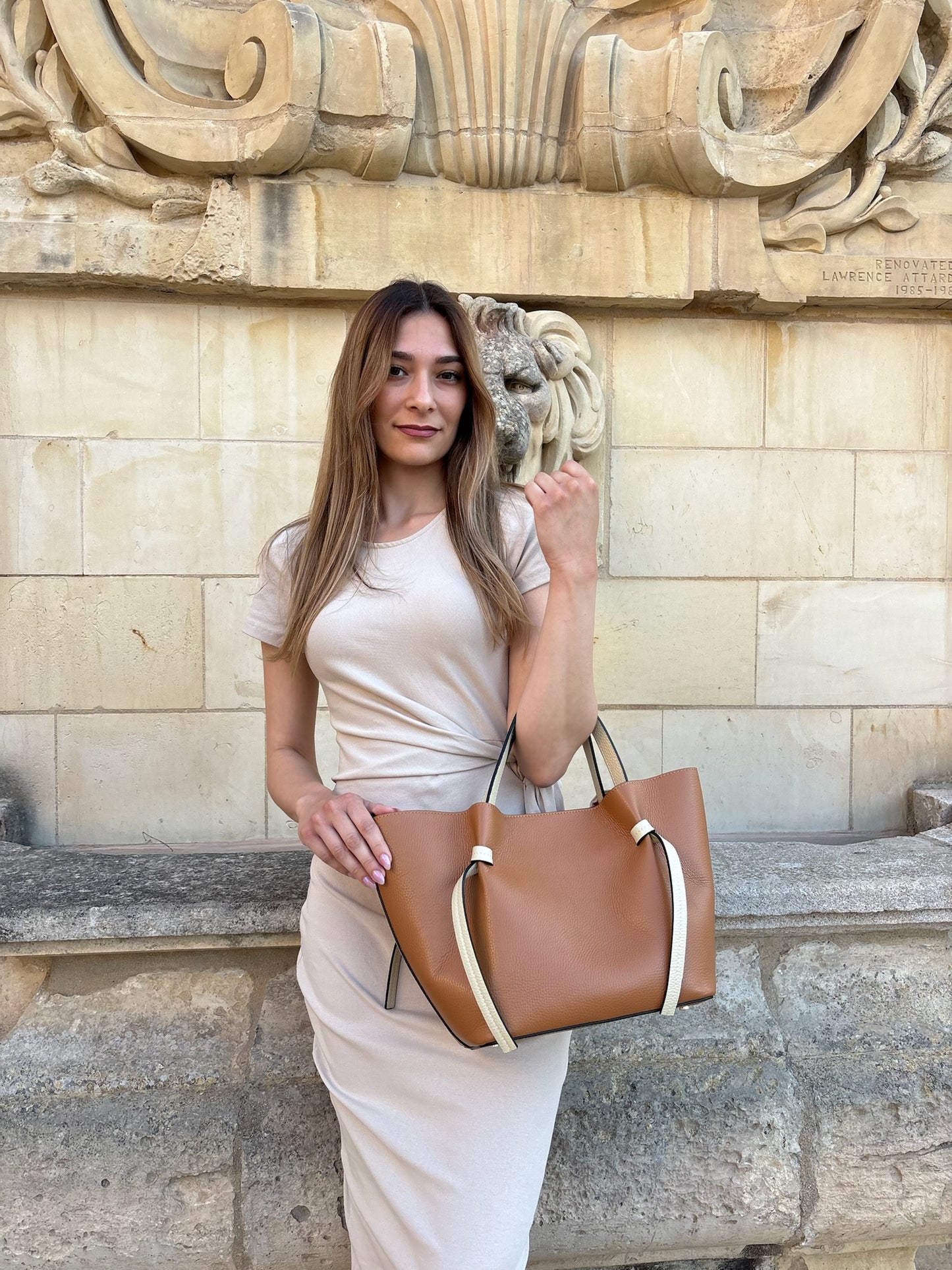 Camel - leather Bag