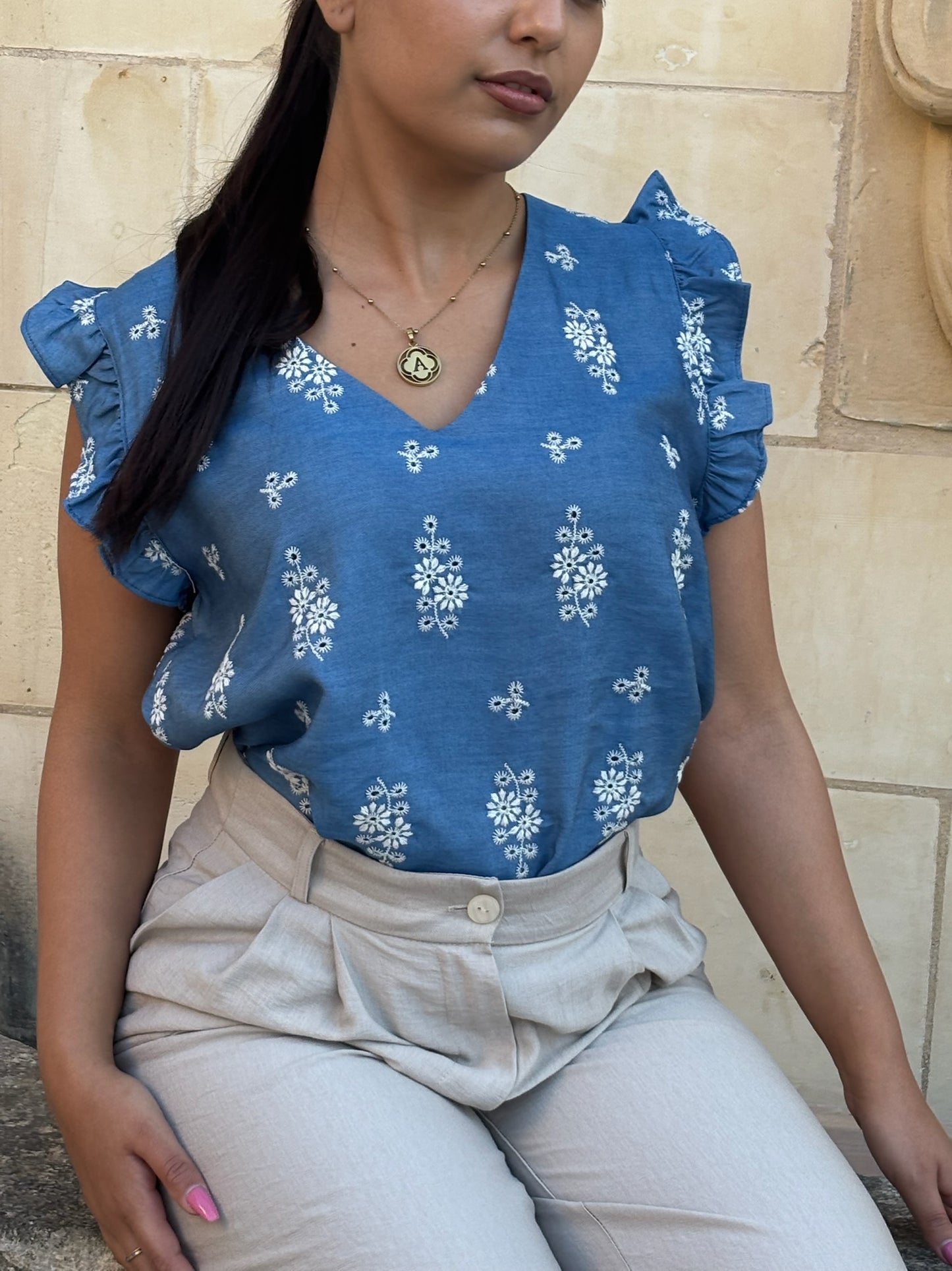 Embroidered Ninou Top