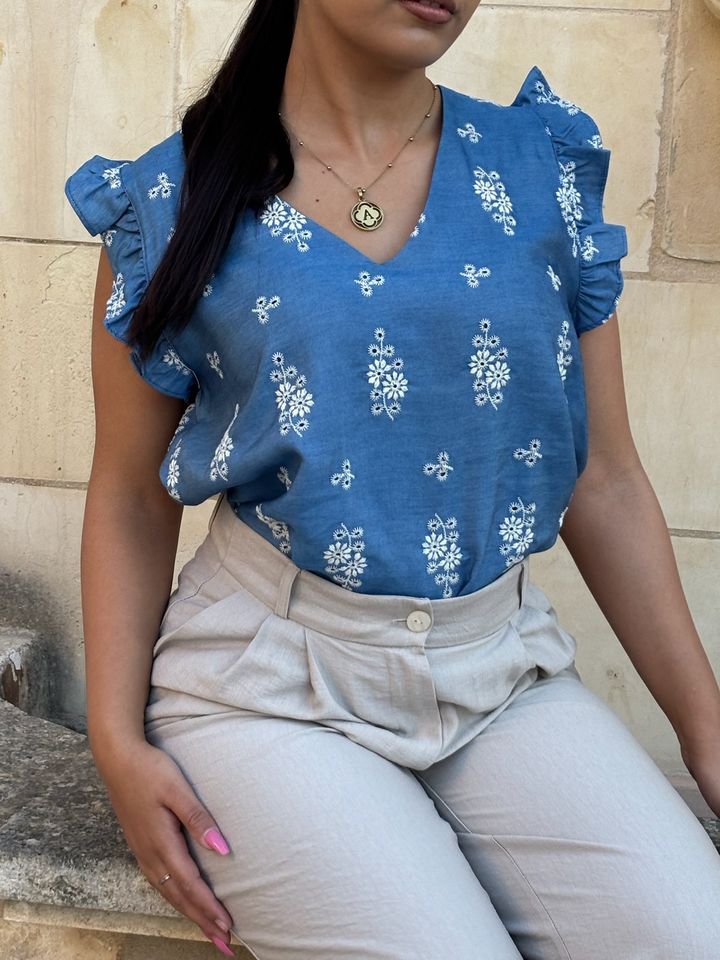 Embroidered Ninou Top