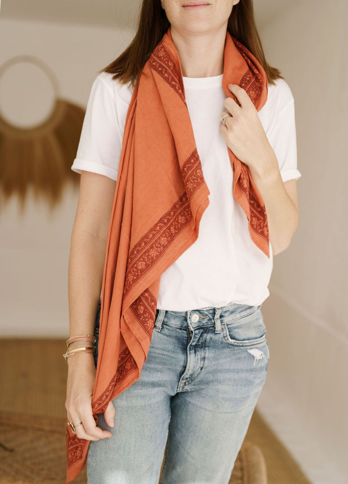 Miya Terracotta - Large Scarf